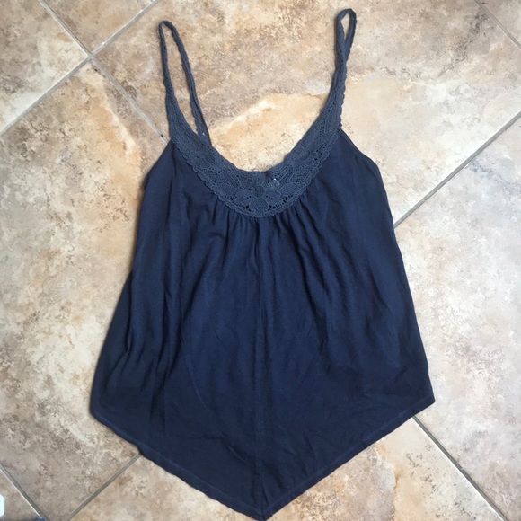 American Eagle Outfitters Tops - AEO flowy blue lace trim tank